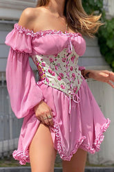 BXOXO - Printed Corset A-line Dress